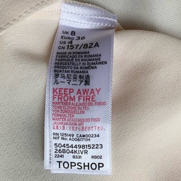 Topshop Livi Bardot Top Blouse Blush Off The Shoulder Pale Peach Cropped Pink 4 - Picture 5 of 9